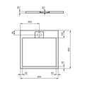 Ideal Standard i.Life Sprchová vanička litá 80 x 80 cm, betonově šedá T5229FS - galerie #4