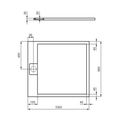 Ideal Standard i.Life Sprchová vanička litá 100 x 90 cm, úhlově černá T5231FV - galerie #4