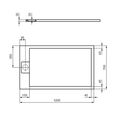 Ideal Standard i.Life Sprchová vanička litá 120 x 70 cm, úhlově šedá T5233FV - galerie #4