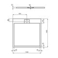 Ideal Standard i.Life Sprchová vanička litá 100 x 100 cm, úhlově šedá T5234FV - galerie #4