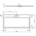 Ideal Standard i.Life Sprchová vanička litá 140 x 70 cm, betonově šedá T5241FS - galerie #4