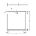 Ideal Standard i.Life Sprchová vanička litá 120 x 120 cm, úhlově černá T5242FV - galerie #4
