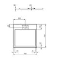 Ideal Standard i.Life Sprchová vanička litá 70 x 70 cm, úhlově černá T5246FV - galerie #5