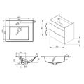 Jika Cube Skříňka s umyvadlem 65 cm, bílá lesk H4536011763001 - galerie #1
