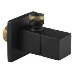 Sapho Rohový ventil s rozetou 1/2x3/8, hranatý, černá mat SL115