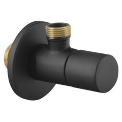 Sapho Rohový ventil s rozetou, kulatý, 1/2'x 3/8', černá mat SL015