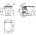 Ideal Standard Tesi Závěsné WC s technologií Aquablade, bílá matná T0079V1 - galerie #4