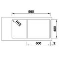 Blanco Sona XL 6 S Granitový dřez s odkapem oboustranné provedení, 100x50cm, černá, 525977 - galerie #4