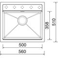 Sinks Solo 560 Granitový dřez bez odkapu, 56x51cm, titanium, ACRSO56051072 - galerie #1