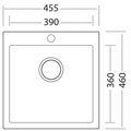 Sinks Viva 455 Granitový dřez bez odkapu, 45,5x46cm, granblack, SIGVI45546030 - galerie #1