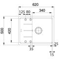 Franke Basis Set Granitový dřez s odkapem 62x50 cm + dřezová baterie, matná černá 114.0700.730 - galerie #2