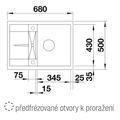 Blanco Metra 45 S Compact Granitový dřez s odkapem oboustranné provedení, 68x50cm, antracit 519572 - galerie #1