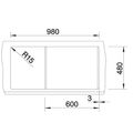 Blanco Metra XL 6 S Granitový dřez s odkapem oboustranné provedení, 100x50cm, antracit, 515142 - galerie #3