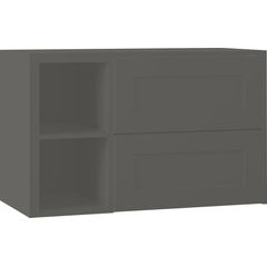 EBS Lana Skříňka umyvadlová s deskou a s regálem vlevo, 93,2 cm, šedá matná, LANARL90SM