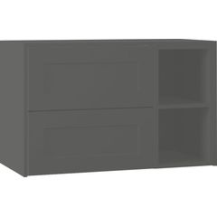 EBS Lana Skříňka umyvadlová s deskou a s regálem vpravo, 93,2 cm, šedá matná, LANARP90SM